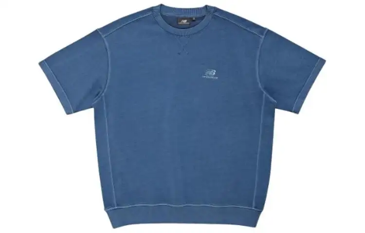 New Balance T Shirts Men's Blue Crew Neck Moderate Straight Fit
