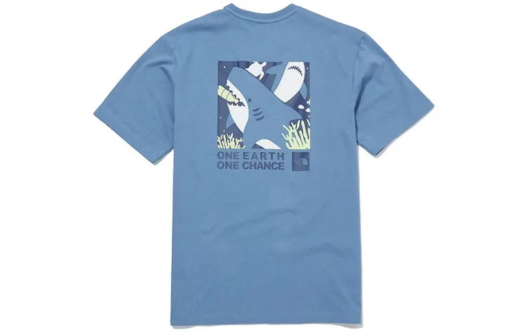 THE NORTH FACE T-Shirts Unisex Smoke Blue Crew Neck Moderate Straight Fit