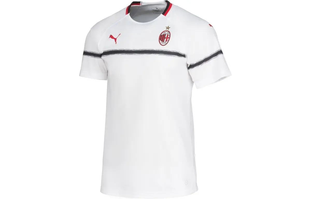 PUMA AC Milan T-Shirts Men's White Crew Neck Moderate Straight Fit