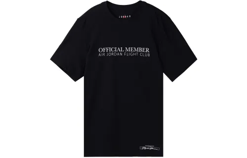 Jordan T Shirts Men's Black Crew Neck Moderate Straight Fit