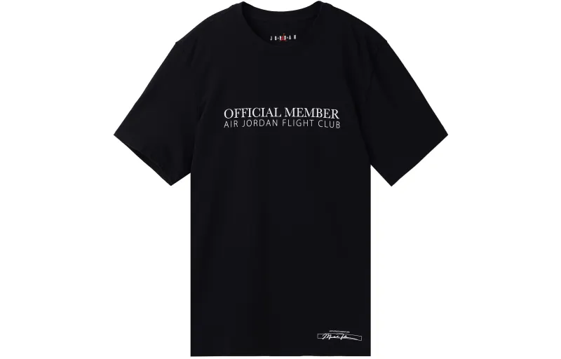 Jordan T Shirts Men's Black Crew Neck Moderate Straight Fit