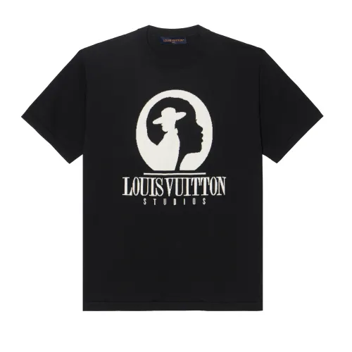 LOUIS VUITTON Short Sleeved Cotton Intarsia Crewneck