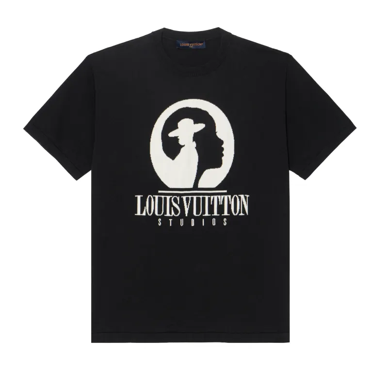 LOUIS VUITTON Short Sleeved Cotton Intarsia Crewneck