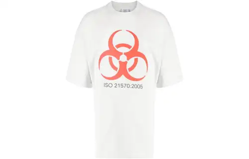 Vetements T Shirts Men's White Crew Neck Moderate Straight Fit