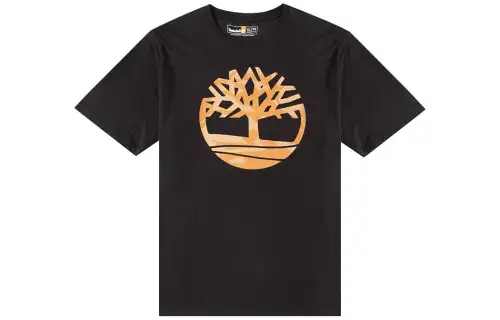 Timberland T Shirts Men's Black Crew Neck Moderate Straight Fit