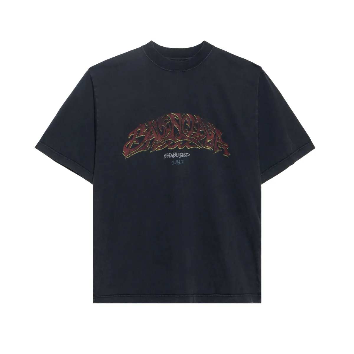 Balenciaga Men's Offshore Oversized T-Shirt Gray