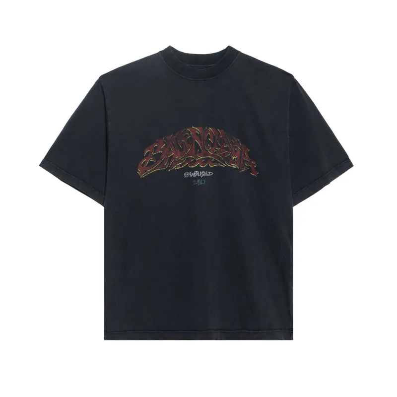 Balenciaga Men's Offshore Oversized T-Shirt Gray