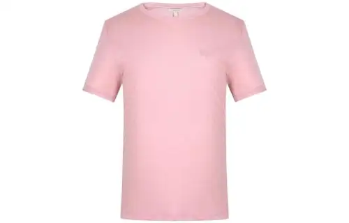 Burberry T Shirts Men's Pink Crew Neck Moderate Straight Fit