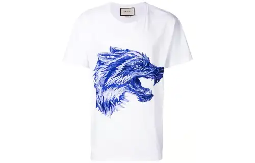GUCCI T Shirts Men's White Crew Neck Moderate Straight Fit