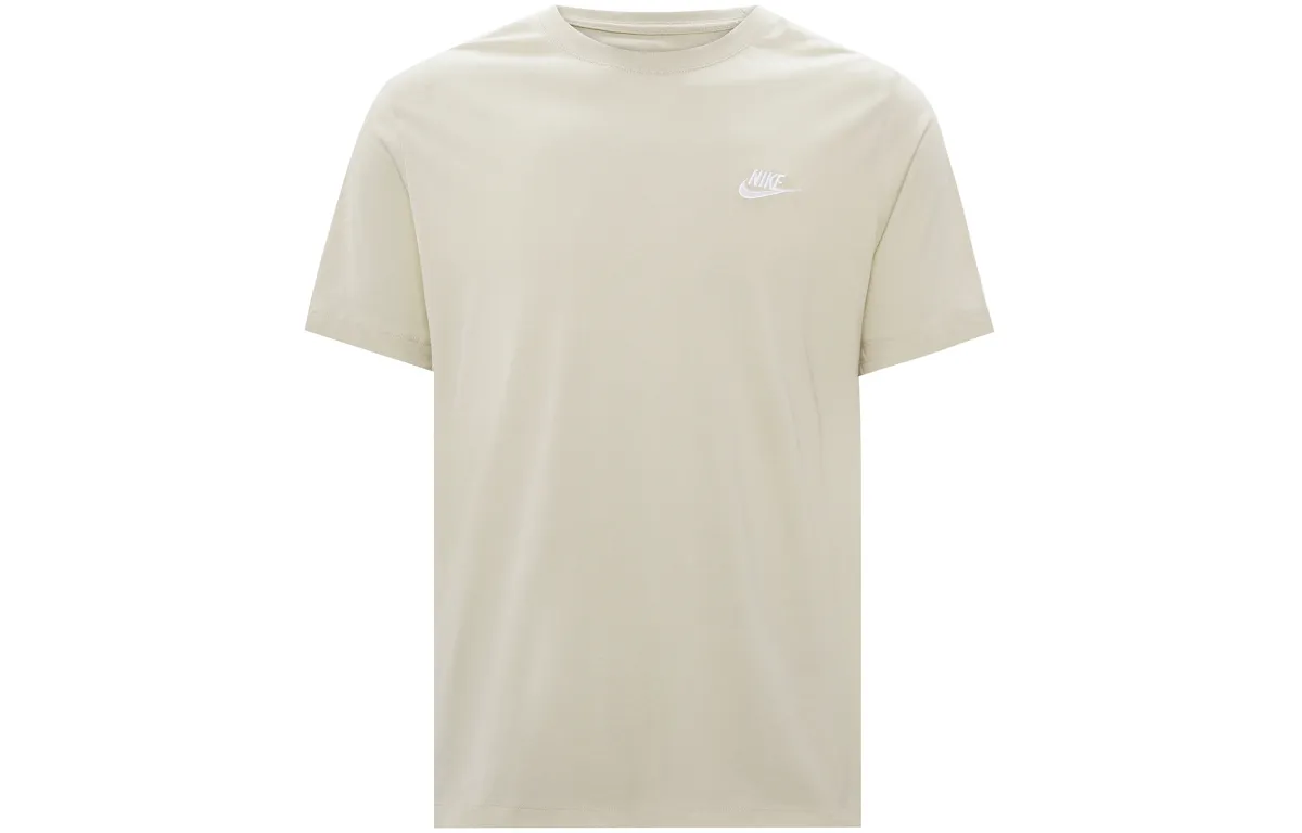Nike T-Shirts Men's Beige Crew Neck Moderate Straight Fit