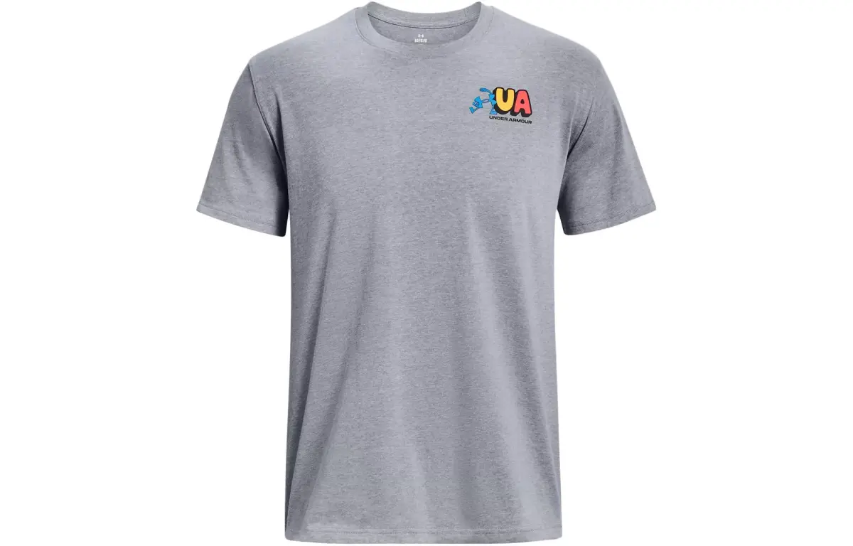 Under Armour T-Shirts Men's Gray Crew Neck Moderate Straight Fit