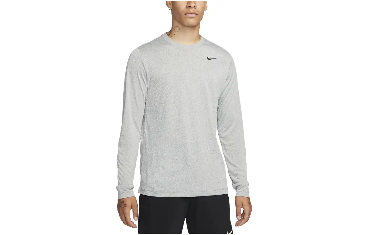Nike T-Shirts Men's Gray Crew Neck Moderate Straight Fit