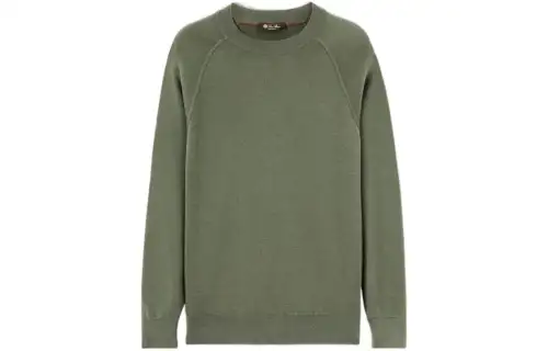 Loro Piana T Shirts Men's Green Crew Neck Moderate Straight Fit