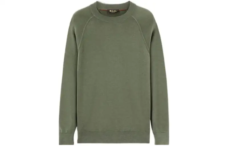 Loro Piana T Shirts Men's Green Crew Neck Moderate Straight Fit