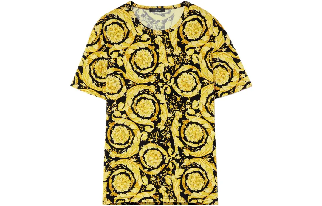 VERSACE Baroque Printed Crewneck T Shirt