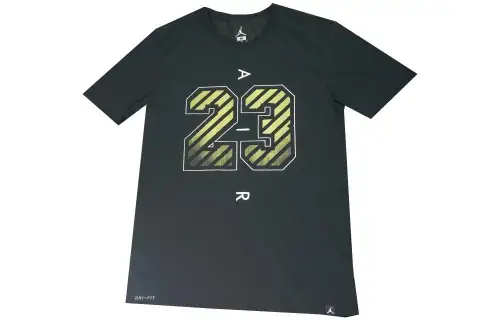 Jordan T Shirts Men's Black Crew Neck Straight Fit