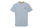 Timberland T Shirts Men's Light Blue Crew Neck Moderate Straight Fit