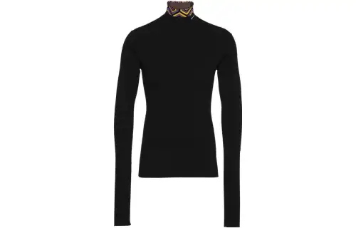 PRADA T Shirts Men's Black Turtleneck Moderate Straight Fit