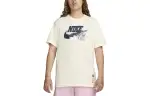 Nike T Shirts Men's Ecru Crew Neck Moderate Straight Fit