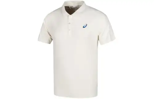 ASICS D.FRESH T Shirts Men's Beige Polo Collar Moderate Straight Fit