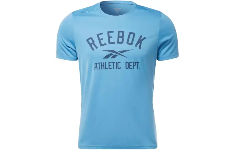Reebok CYCLED Collection WOR POLY GRAPHIC SS TEE T Shirt Men's Blue