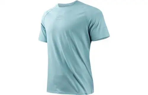 ANTA T Shirts Men's Path Gray Blue Crew Neck Moderate