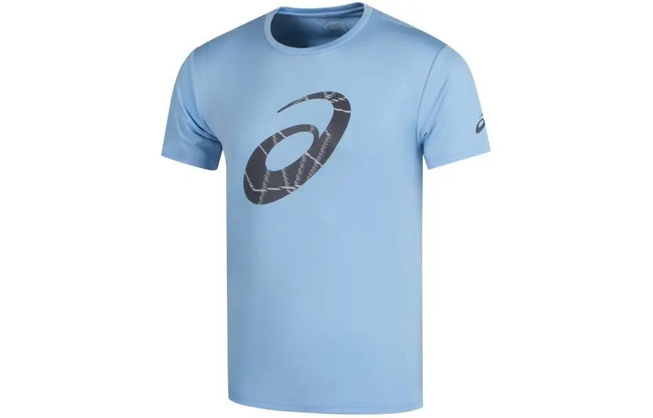 ASICS T-Shirts Men's Blue Crew Neck Moderate
