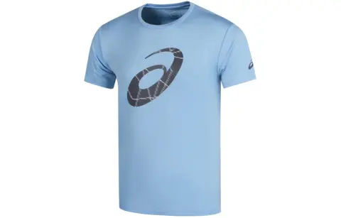ASICS T-Shirts Men's Blue Crew Neck Moderate