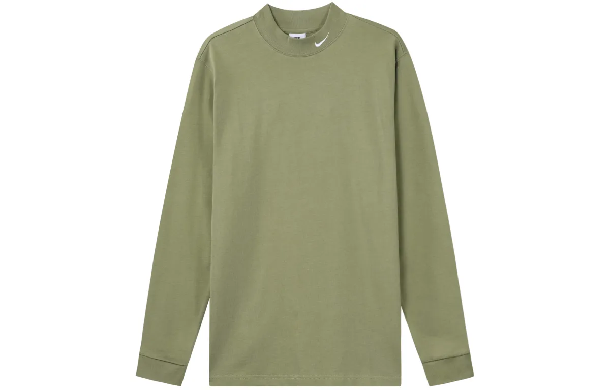 Nike T-Shirts Men's Dark Green Crew Neck Moderate Straight Fit