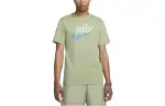 Nike T Shirts Men's Green Crew Neck Moderate Straight Fit