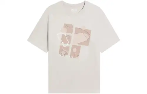 Li Ning BADFIVE T Shirts Unisex Seed Yellow Gray Crew Neck Moderate Straight Fit