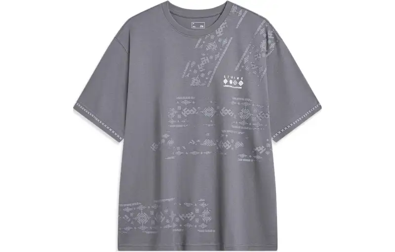 Li Ning Sports Life Collection T Shirt Unisex Smoky Ink Gray