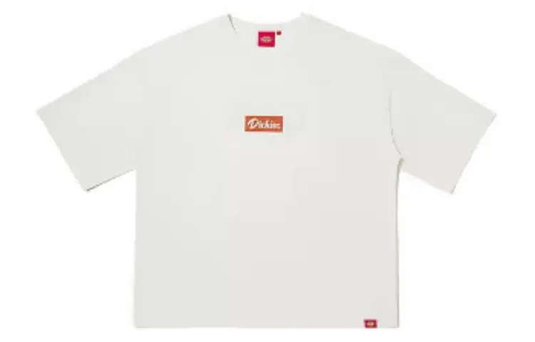 Dickies T Shirts Unisex Cream Crew Neck Thin Straight Fit