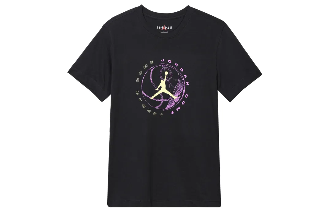Jordan T Shirts Men's Black Crew Neck Moderate Straight Fit