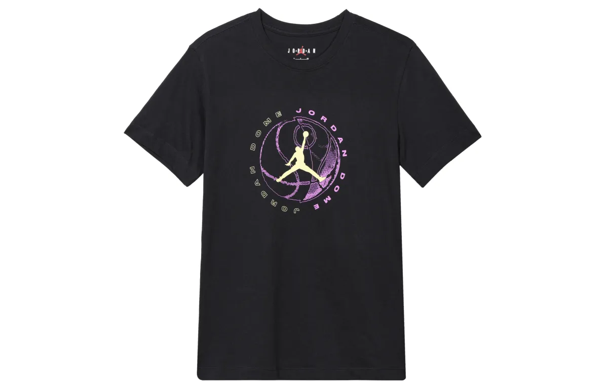 Jordan T-Shirts Men's Black Crew Neck Moderate Straight Fit