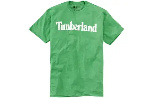 Timberland T Shirts Men's Green Crew Neck Moderate Straight Fit