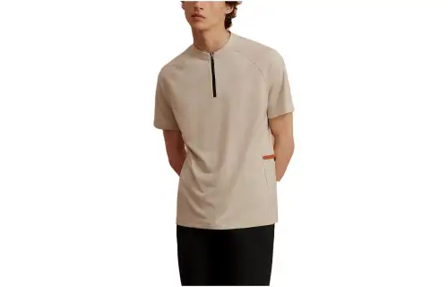 HERMES T Shirts Men's Lime Gray Crew Neck Moderate Straight Fit