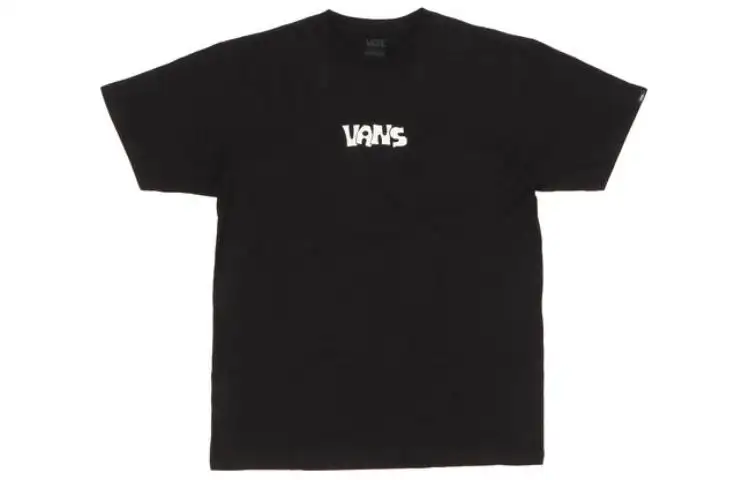 Vans T Shirts Men's Black Crew Neck Moderate Straight Fit