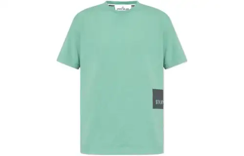 STONE ISLAND Logo print Cotton T shirt