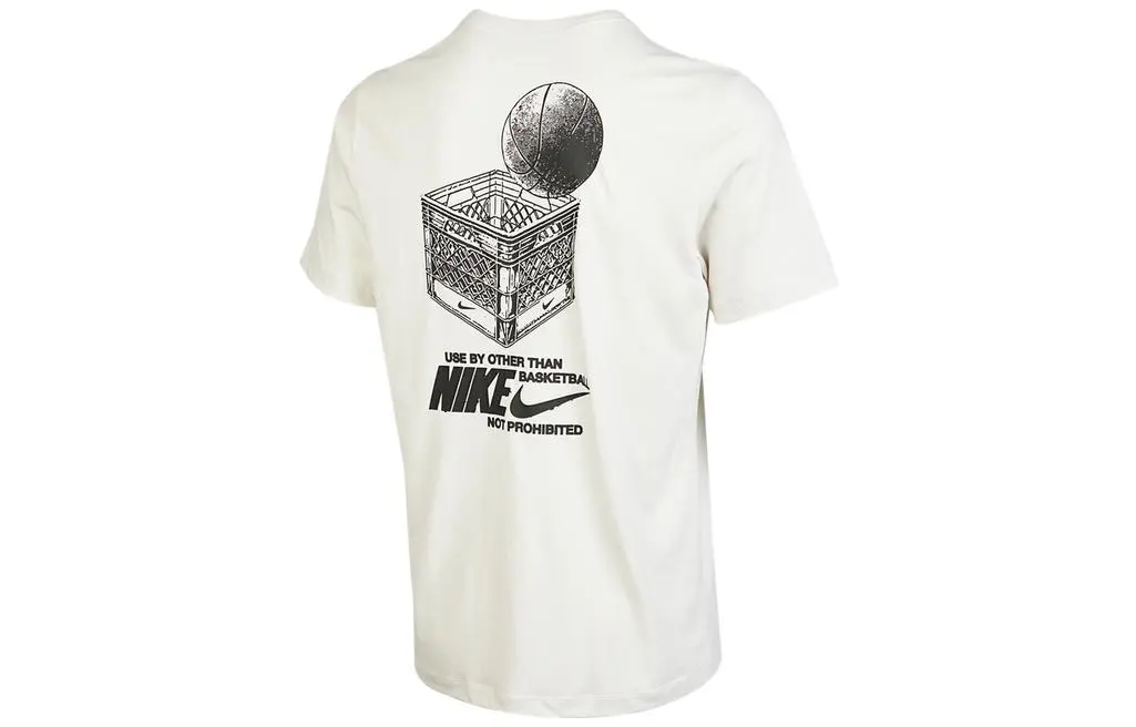 Nike T-Shirts Men's White Crew Neck Moderate Straight Fit