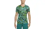 Nike T Shirts Men's Mineral Blue Crew Neck Moderate Straight Fit