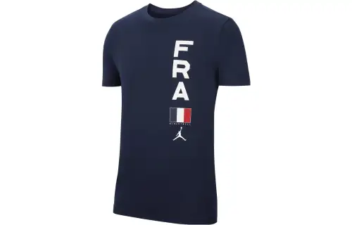 Jordan T Shirts Men's Collegiate Marine Blue Crew Neck Moderate Straight Fit
