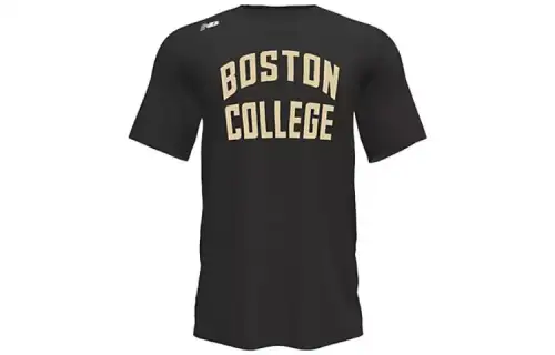New Balance T Shirts Men's Team Black Crew Neck Moderate Straight Fit