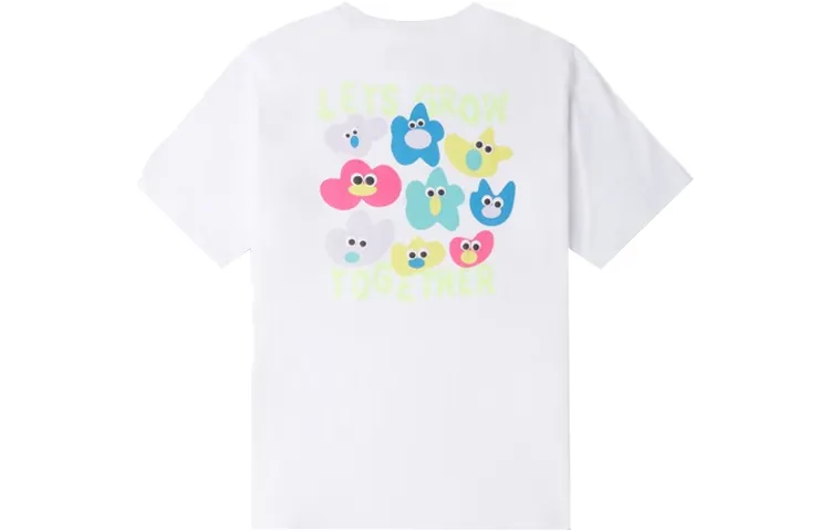 Converse T Shirts Men's White Crew Neck Moderate Straight Fit