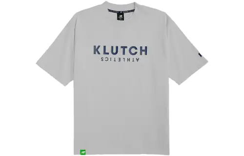 New Balance Klutch T Shirts Men's Gray Crew Neck Moderate Straight Fit