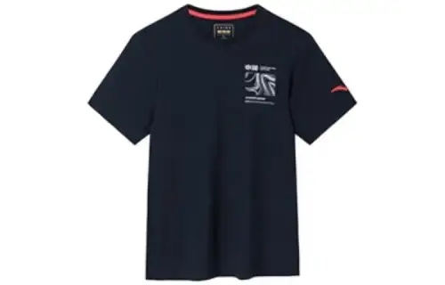 ANTA Variety Training Collection T Shirts Men's Black Crew Neck Moderate Straight Fit