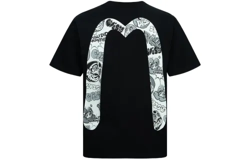 EVISU T Shirts Men's Crew Neck Moderate Straight Fit