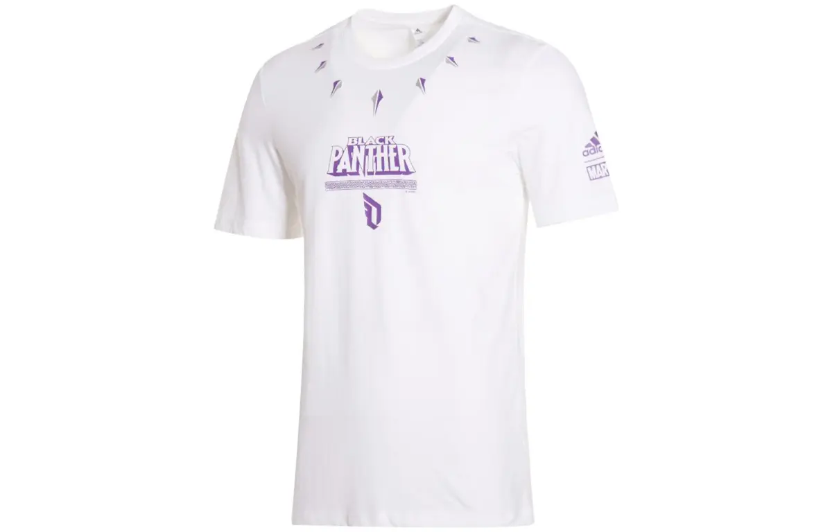 Adidas T-Shirts Men's White Crew Neck Moderate Straight Fit