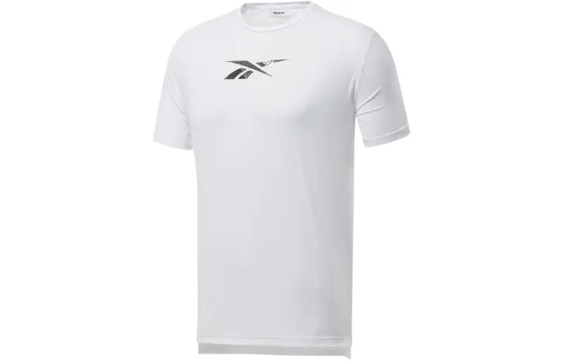 Reebok T Shirts Men's White Crew Neck Moderate Straight Fit