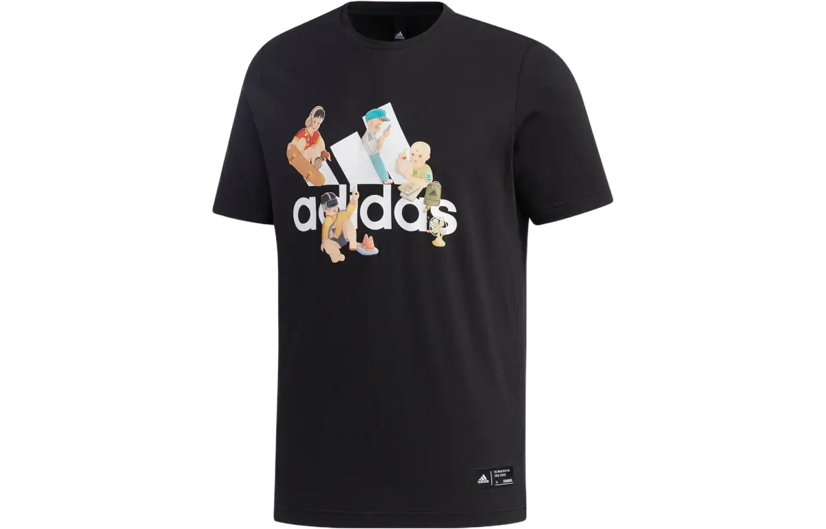 Adidas Set in Sleeve T Shirt Men's Black